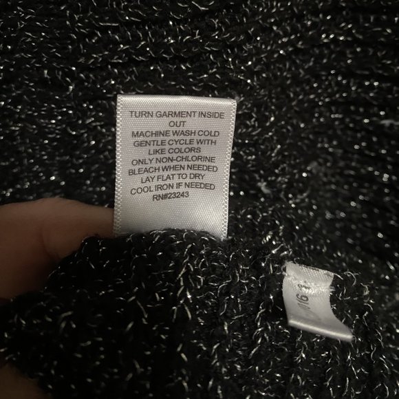 New York & Company Sparkly Black V-Neck Sweater (Large) - Picture 7 of 7